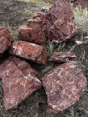 Ландшафтные глыбы красно-фиолетовые 200-1000 килограмм купить в Советском